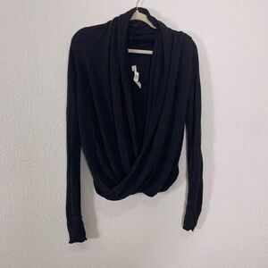 Lululemon Grey Drape Front Sweater